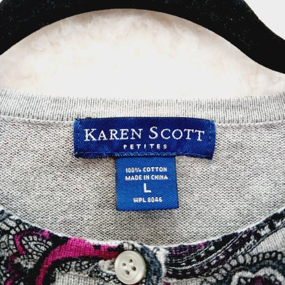 Sweater Button-Up Cardigan Size LP Paisley Whimsycore Witchy Academia Indie Boho - Picture 12 of 13